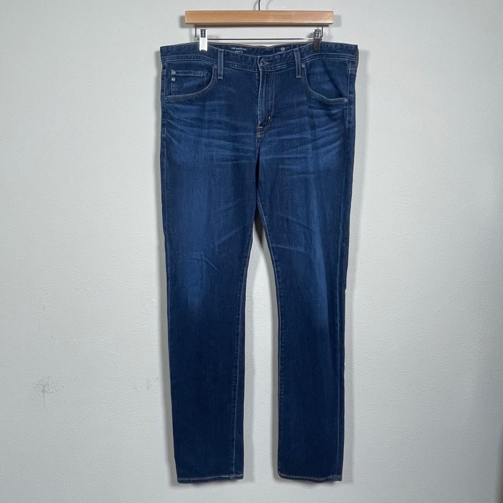 AG Adriano Goldschmied The Graduate Mens 36x34 Dark Wash Tailored Leg Jeans